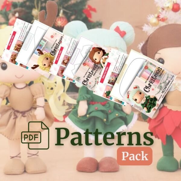 Christmas Felt Dolls Bundle – 3 Holiday Sewing Patterns - Image 2