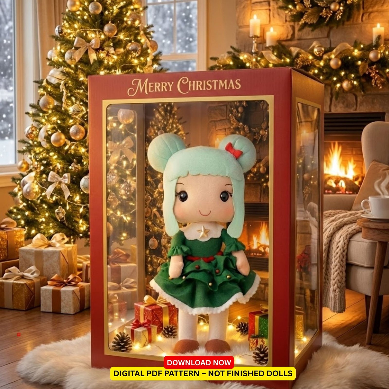 Christmas Tree Felt Doll Pattern – Holiday Magic in Every Stitch - Image 6