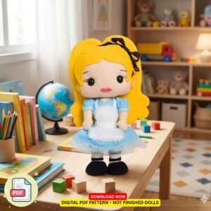 Alice Felt Pattern – PDF Plush Template for Sewing
