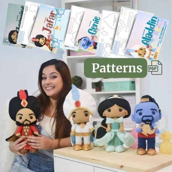 Alladin Felt Pattern Bundle – 4 Magical Characters in 1 PDF Pack - Image 2
