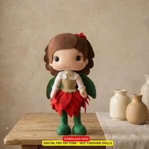 Flor de Natal – Enchanted Christmas Doll Felt Pattern