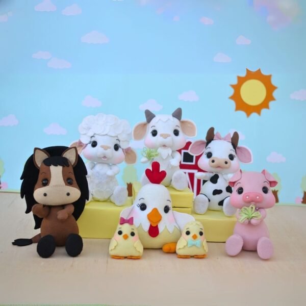 Farm animal felt plush pattern bundle PDF