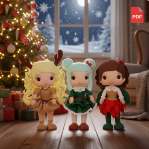 Christmas Felt Dolls Bundle – 3 Holiday Sewing Patterns