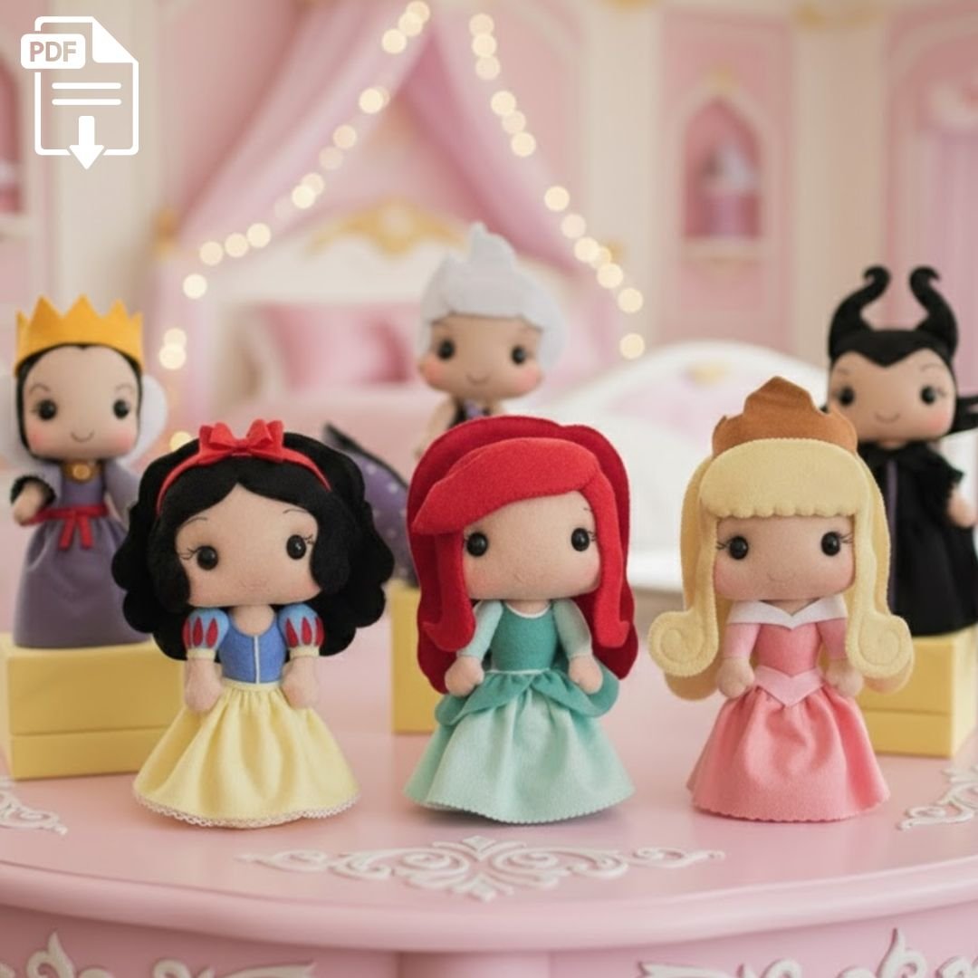 Princesses vs Villains – Felt Pattern Collection (6 PDF Templates)